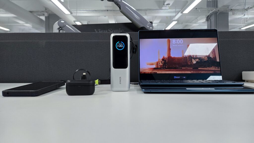 Anker 25K 165W Power Bank charging three devices