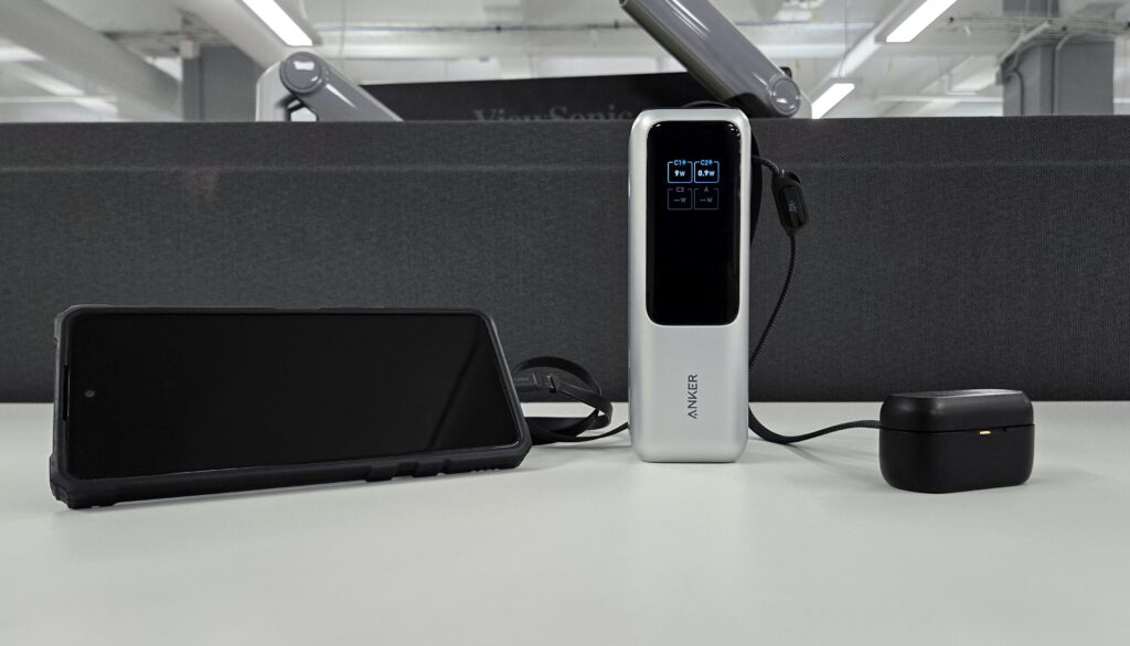 Anker 25K 165W Power Bank charging two devices