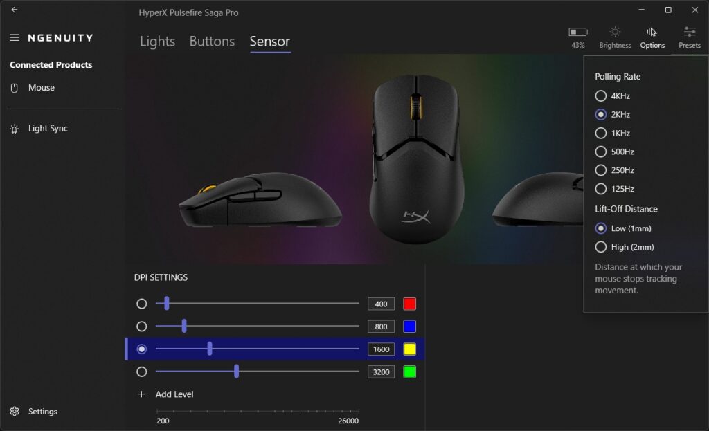 HyperX Pulsefire Saga Pro - NGENUITY settings