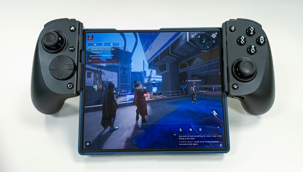Razer Kishi V3 Pro and Samsung Galaxy Z Fold6 playing Destiny: Rising Beta