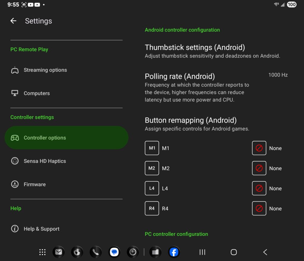 Razer Nexus settings for Razer Kishi V3 Pro - button remapping