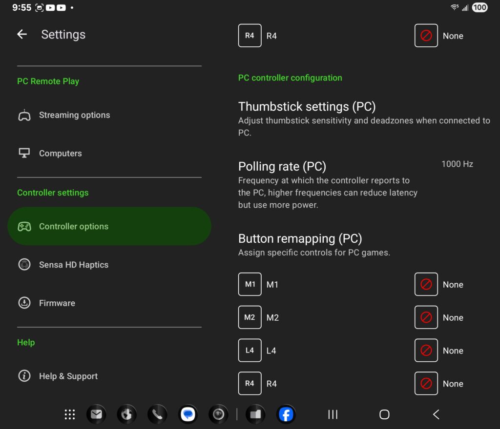 Razer Nexus settings for Razer Kishi V3 Pro - button remapping