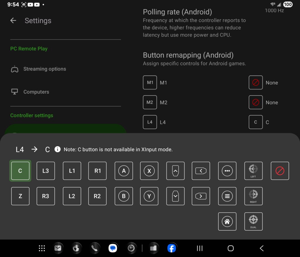Razer Nexus settings for Razer Kishi V3 Pro - button remapping
