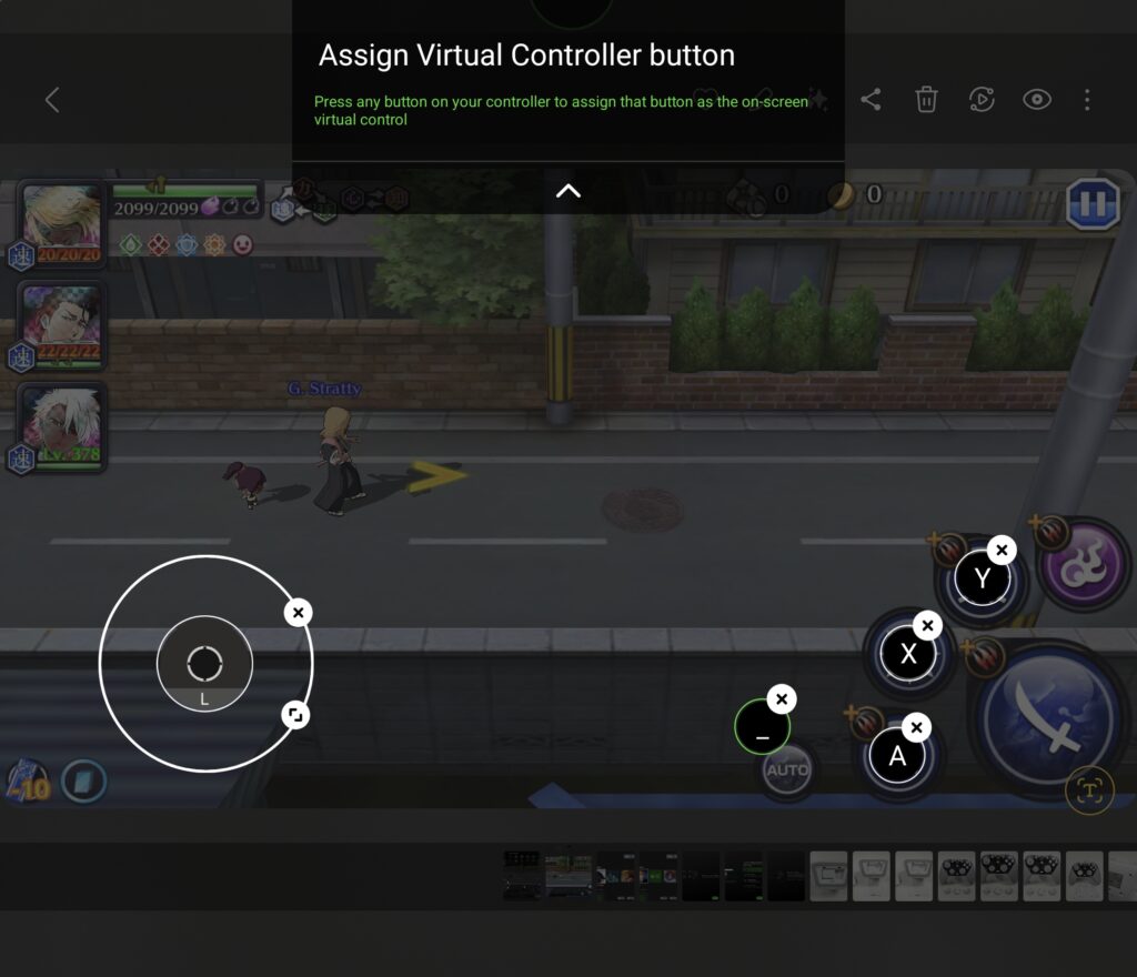 Razer Nexus Virtual Controller settings on Bleach Brave Souls