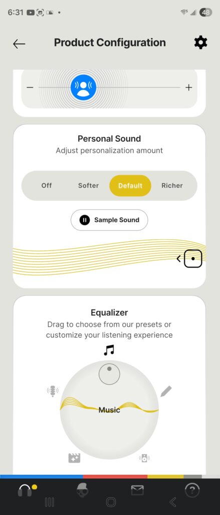 Skullcandy Aviator 900 ANC app - personal sound setup