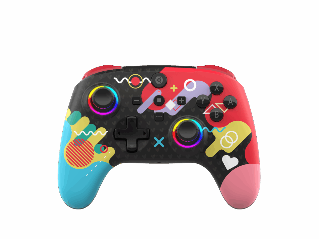 Gioteck WX5+ Wireless RGB controller in Doodle colorway
