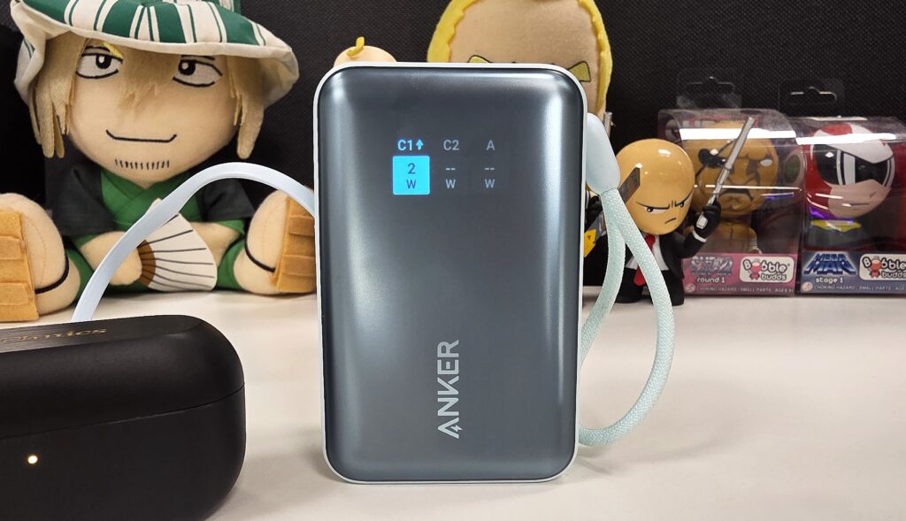 Anker Nano Power Bank (10K, 45W) - A1638 Smart Display showing charging rate