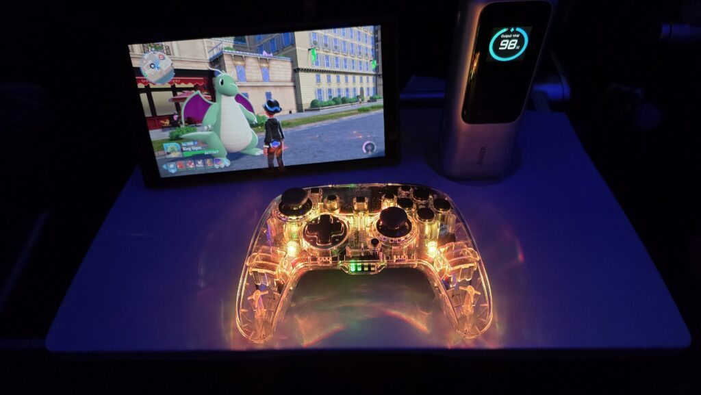 Turtle Beach Afterglow Wireless Controller playing Pokemon Legends Z-A on Nintendo Switch 2
